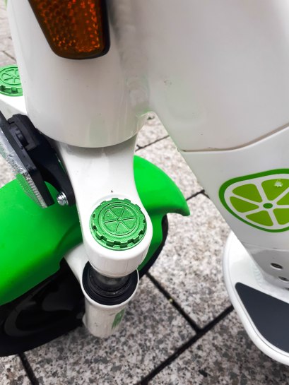 Lime E-Scooter - Detail Vordergabel